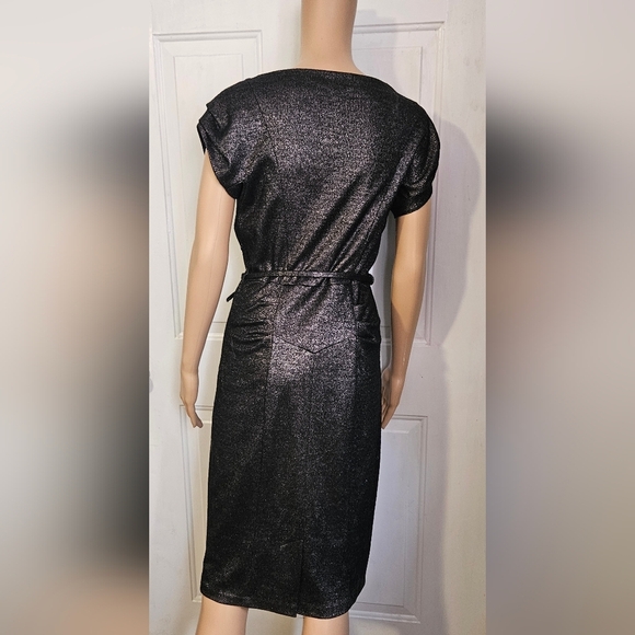 Diane von Furstenberg Black Lurex Wool Blend Ellen Marie Sheath Dress - Picture 4 of 7